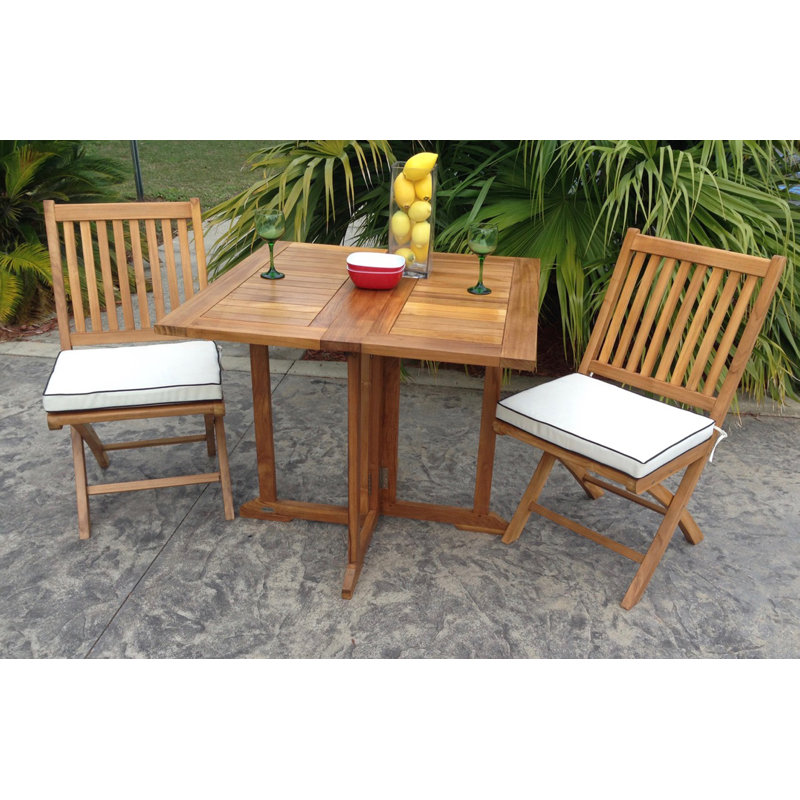 Chaises de salle à manger pliantes avec coussin teck Everleigh
