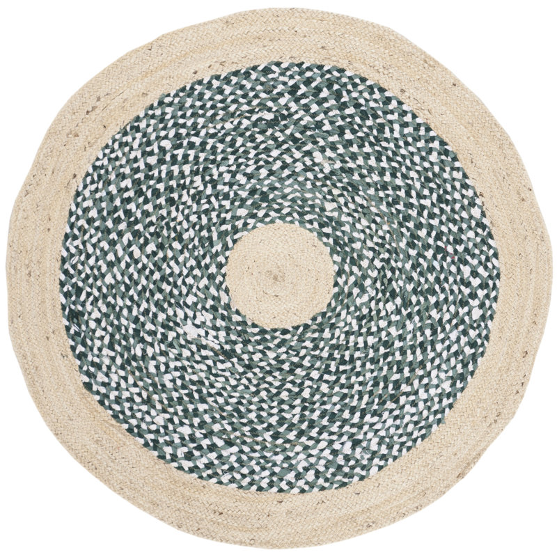 Zeitler Hand Woven Jute, Cotton Rug, Round 3'