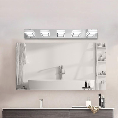 Contemporary Dimmable LED Bathroom Vanity Light, Cool White with Iron Frame