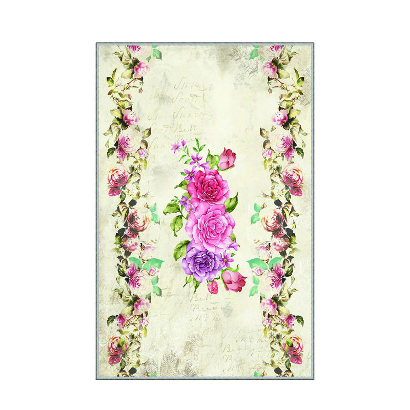 Stylish Hall Carpet (3.3 x 6.6 ft), 100% Polyester, 0.3 in Pile Height | Antibacterial, Non-Slip PVC Felt Dot Underside | Machine Washable, 3D Digital Print, Durable & Easy to Clean | Perfect for Entryway & Living Areas
