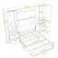Lit escamotable double en bois avec quatre tiroirs, tablettes et placard-417423758