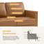 Faux Leather Upholstered Loveseat with Solid Wood Legs-128778693