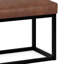 Petit banc de repose-pieds contemporain en cuir végétalien l 26 po Reynolds avec siège rembourré et base en métal-861404344-834991407