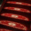 Tapis d'escalier floral rouge / or-97471431