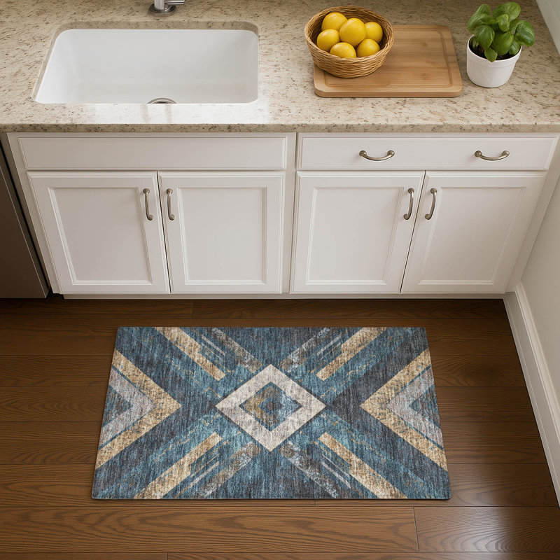 Premium Machine Washable Millbrook AMF1955 Geometric Rug, Rectangle 1'8" x 2'6"