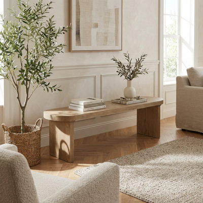 Banc de salle à manger d'intérieur en bois massif, siège spacieux pour 3 personnes avec une capacité de poids de 350 lb, structure naturelle durable, sièges supplémentaires fonctionnels
