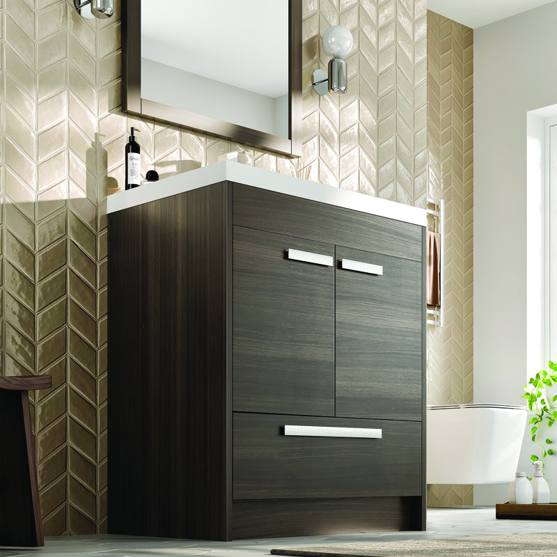 Ensemble de meuble-lavabo simple 24 po Wauconda, Chêne gris