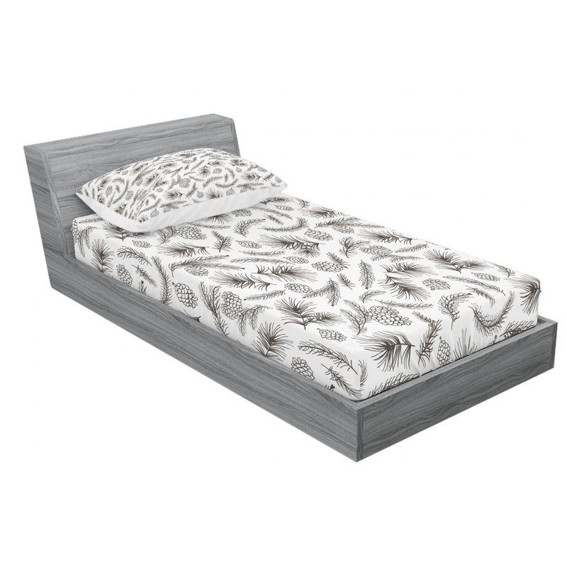 Microfiber Floral Sheet Set, Twin Sheet Set with Fitted Sheet