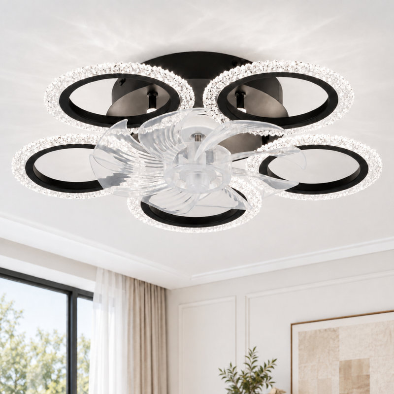 20" 8-Blade Reversible Dimmable LED Ceiling Fan With Remote Control And APP