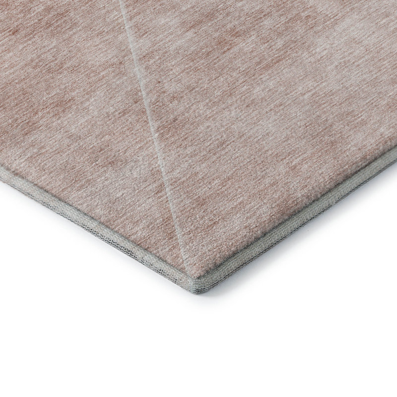 Premium Machine Washable Prisco Salmon Rug, Rectangle 1'8" x 2'6"