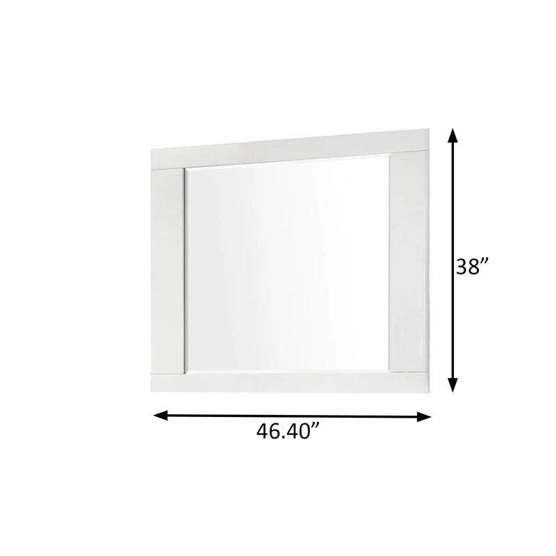 46.4"W Contemporary Mirror, White