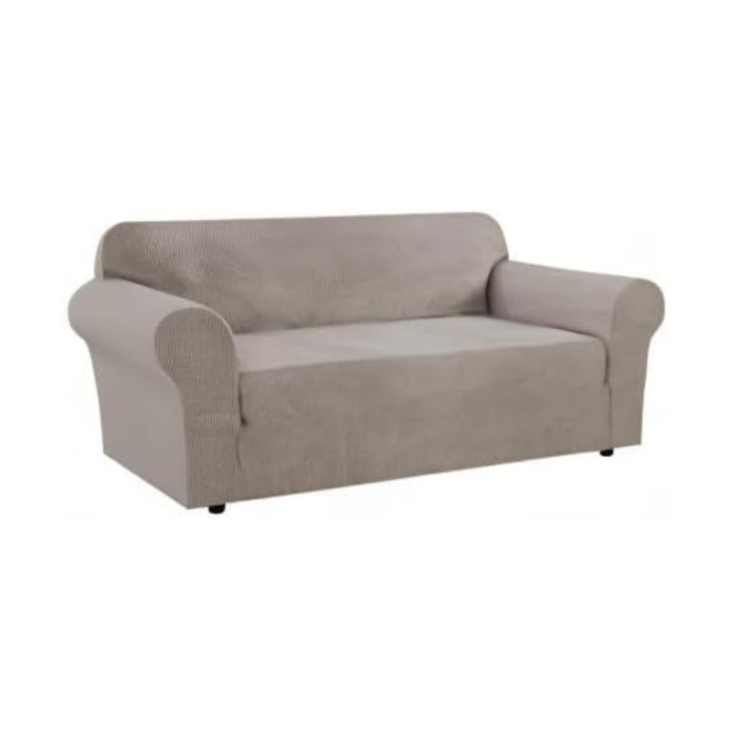 Box Cushion Sofa Slipcover, Taupe