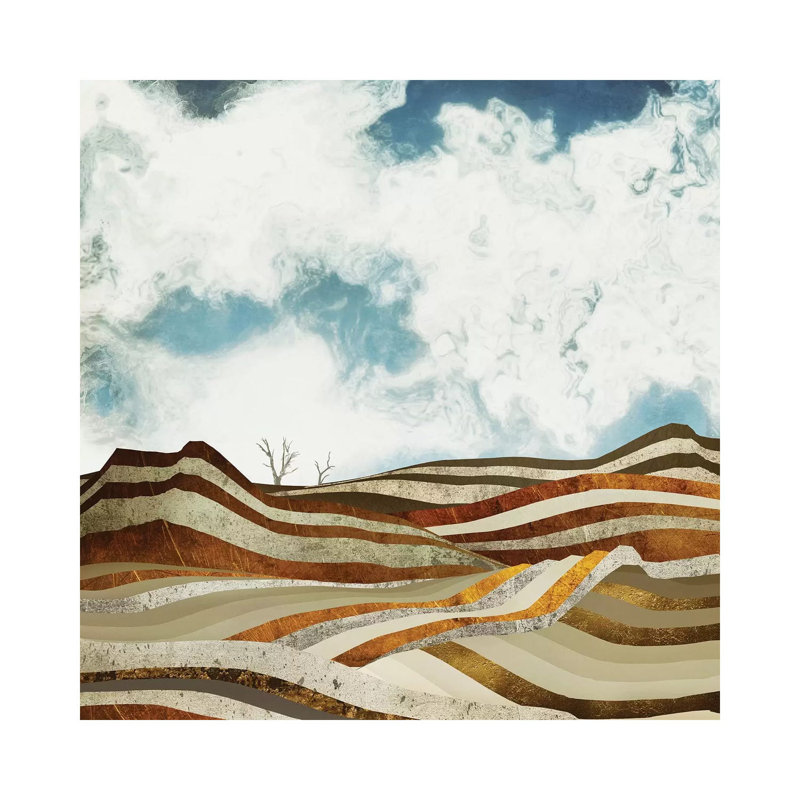 Desert Calm - impression d'art graphique, Aucun mat, H 26 po x l 26 po x P 1,5 po, Toile tendue