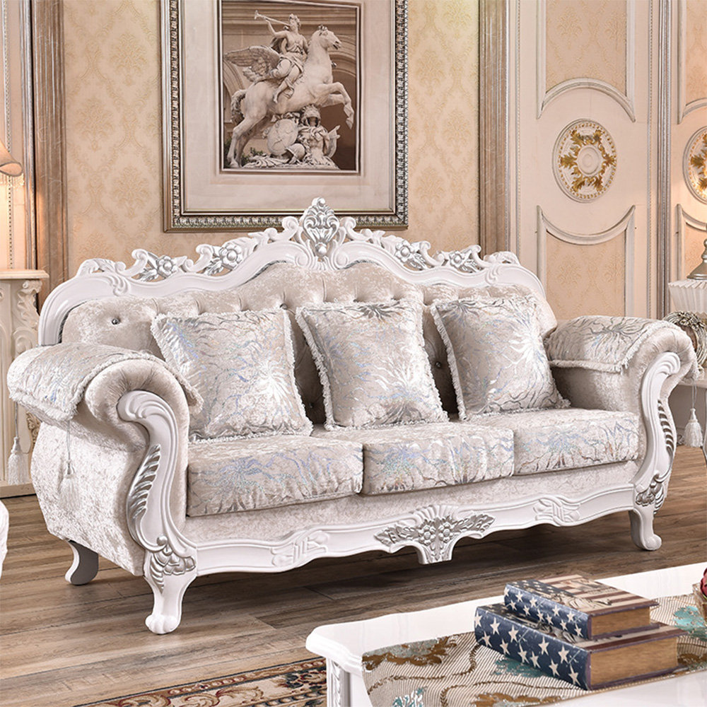 Laouteu European style living room solid wood carved sofa - Wayfair Canada