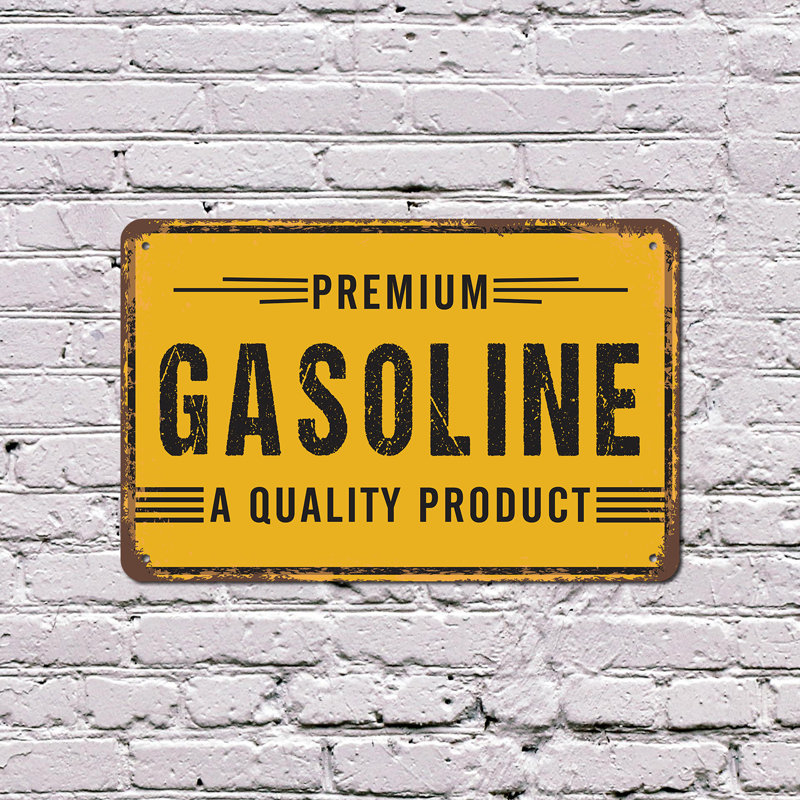 Premium Gasoline 10 Inch x 14 Inch Plastic Sign, 10" H x 14" W x 0.1" D