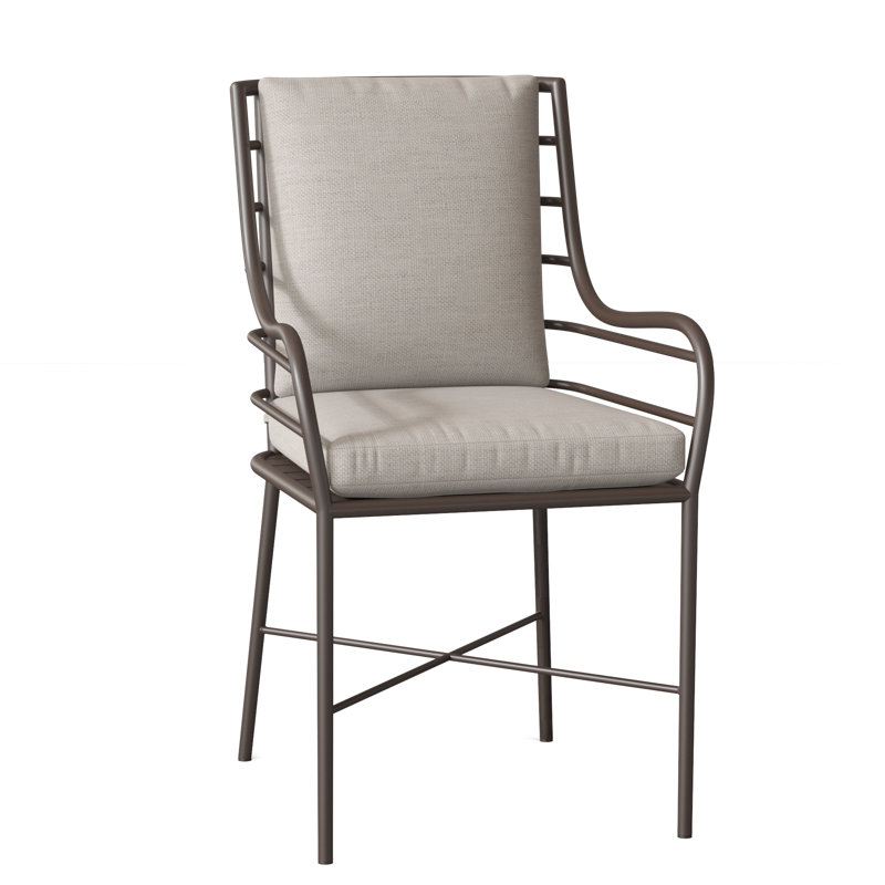 Carmel Patio Dining Armchair with Cushions, No Welt, Paper Sky