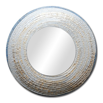Coquille de poisson tourbillon argent Rocus - miroir décoratif Nautilus, miroir mural rond moderne, impression d'art en métal