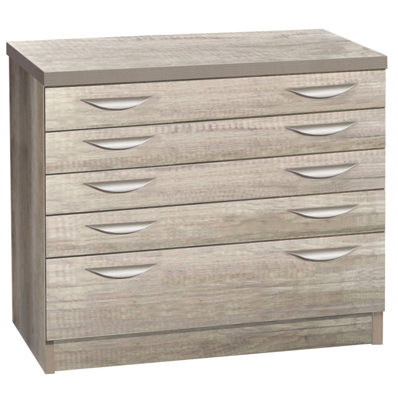 Barcomb 85 cm W 5 -Drawer Mobile Filing Cabinet, Grey Nebraska