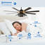  65" Industrial Black Gold Large Ceiling Fan with Light and Remote, 8-Blade 6 Speed Reverisble Blades DC Motor for Living Room-1377276855
