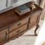 Console rectangulaire en bois massif brun noisette-413182648