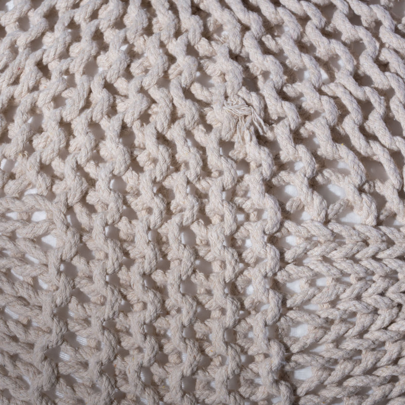 Moran Upholstered Pouf, Beige