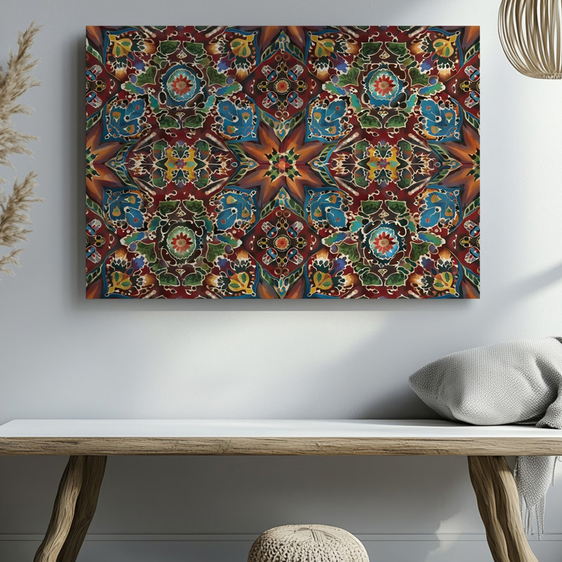 Reproduction d'art sur toile, "Motif textile richement détaillé" inspiré du design marocain, H 30 po x l 40 po