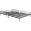 Lit superposé double au-dessus de grand lit double, noir - conception épurée, s'adapte au cadre stable en fer de la chambre à coucher des adolescents, polyvalent-892673086