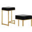 25 po H Tabourets de comptoir en métal sans dossier en velours noir avec base dorée (ensemble de 2)-131097357-131097360