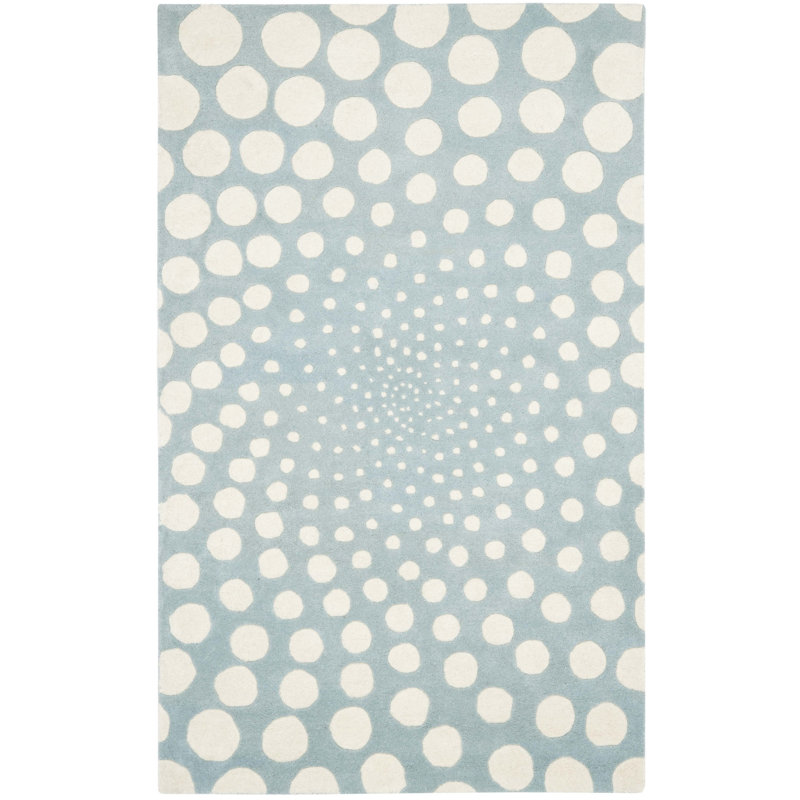Candelo Soho Hand Tufted Wool And Viscose Polka Dots Rug, Rectangle 2' x 3'