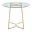 Table de salle à manger contemporaine / glam en acier doré avec plateau en verre transparent-1086820725