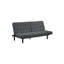 Futon-lit gris foncé avec siège et dossier capitonnés en biscuit - Accoudoirs réglables, canapé convertible pour le salon, design multifonctionnel contemporain