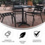 Table carrée pour l'intérieur et l'extérieur en aluminium à plateau lisse avec base Siward-848676356-921347170