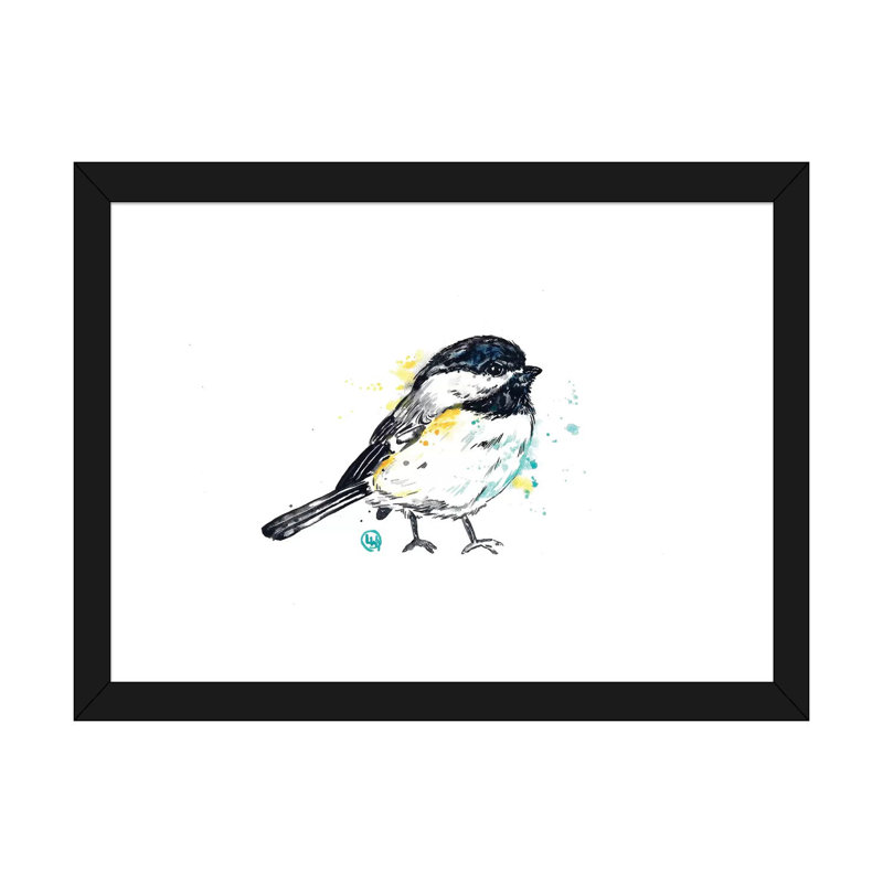 Chickadee - Itty Bitty Chicky par Lisa Whitehouse - impression d'art graphique, H 16 po x l 24 po x P 1 po, Blanc