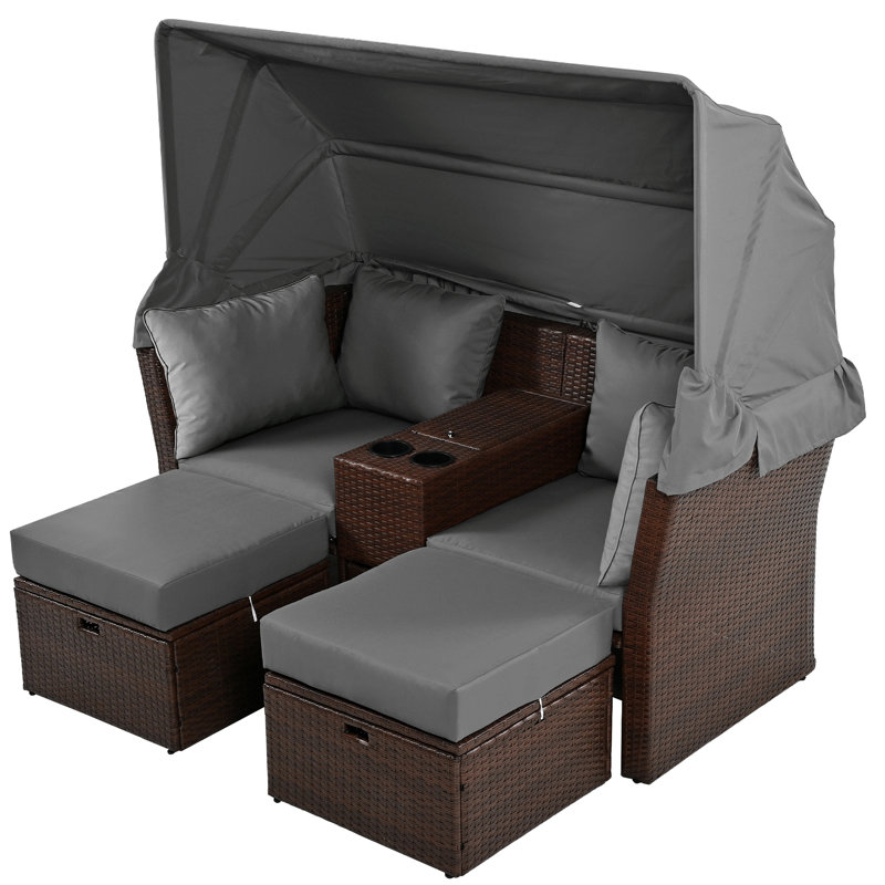 Lit de jour pour terrasse 2 places, Gris