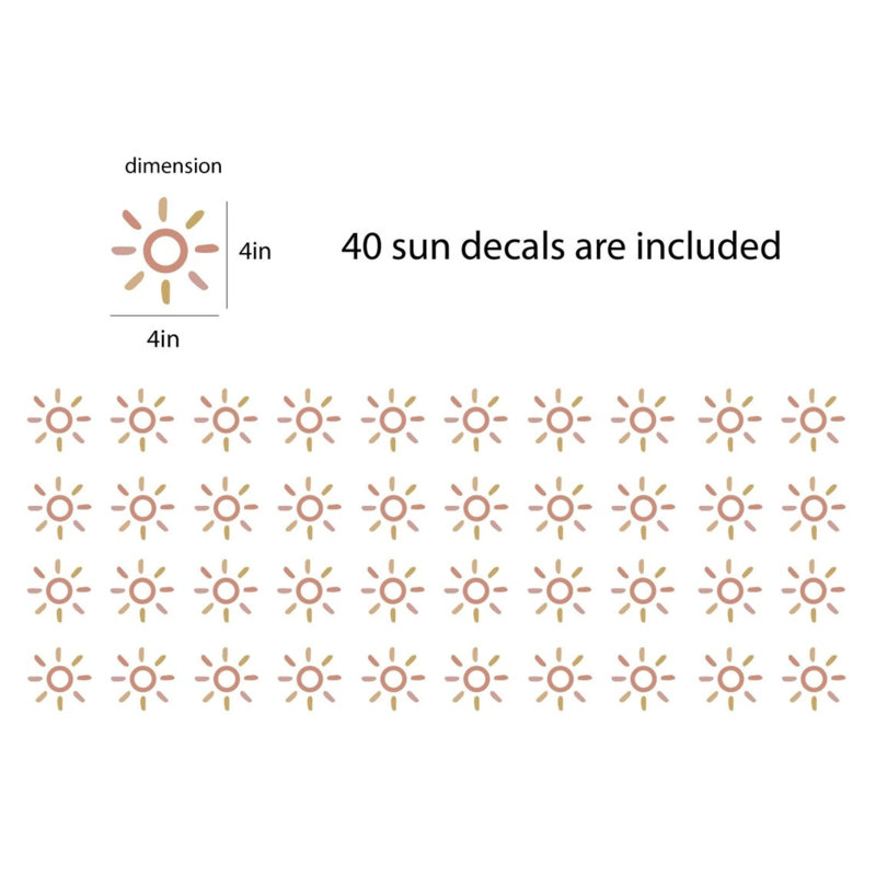 Autocollants muraux soleil, autocollants soleil bohème, autocollants muraux soleil, décoration murale chambre d'enfant, art mural chambre d'enfant