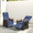 Winston Porter 1 Pcs Patio Wicker Recliner Chair With Adjustable Backrest Footrest Flip Side Table-1249792609