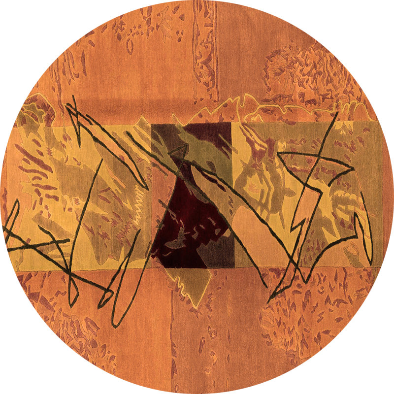 Abstract Indoor Rug, Round 7'