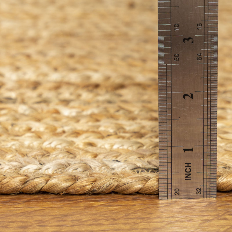 Tapis brun en jute tissé à la main Batty, Ovale 5 pi x7 pi