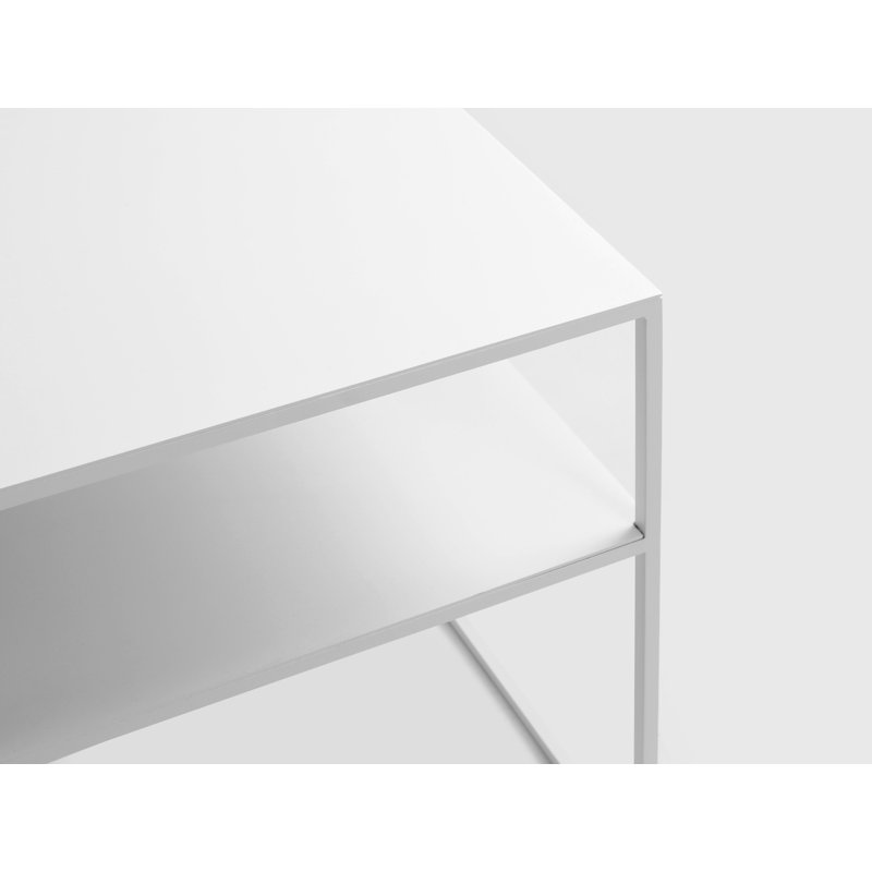 Priya Frame Coffee Table with Storage, White