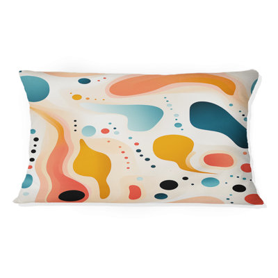Doux doux multicolore abstrait Neutralité vague IV - Coussin décoratif imprimé abstrait