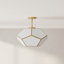 Brier 3 Light Glass Semi-Flush Mount Convertible Light-1337574327