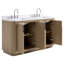 Corbin 60" Freestanding Double Bathroom Vanity with White Quartz Top