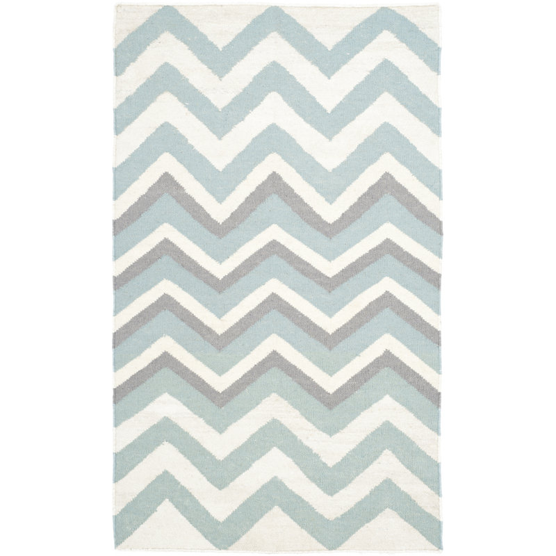 Agboka Chevron Wool Hand Woven Area Rug, Rectangle 91 x 152 cm