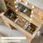 Grand meuble-lavabo moderne l 47,2 po avec 7 tiroirs, 4 tablettes, miroir lumineux à DEL et prises de courant, naturel-1586299465