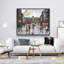 «People Walk Across Street Rainy Day», toile encadrée | Décor