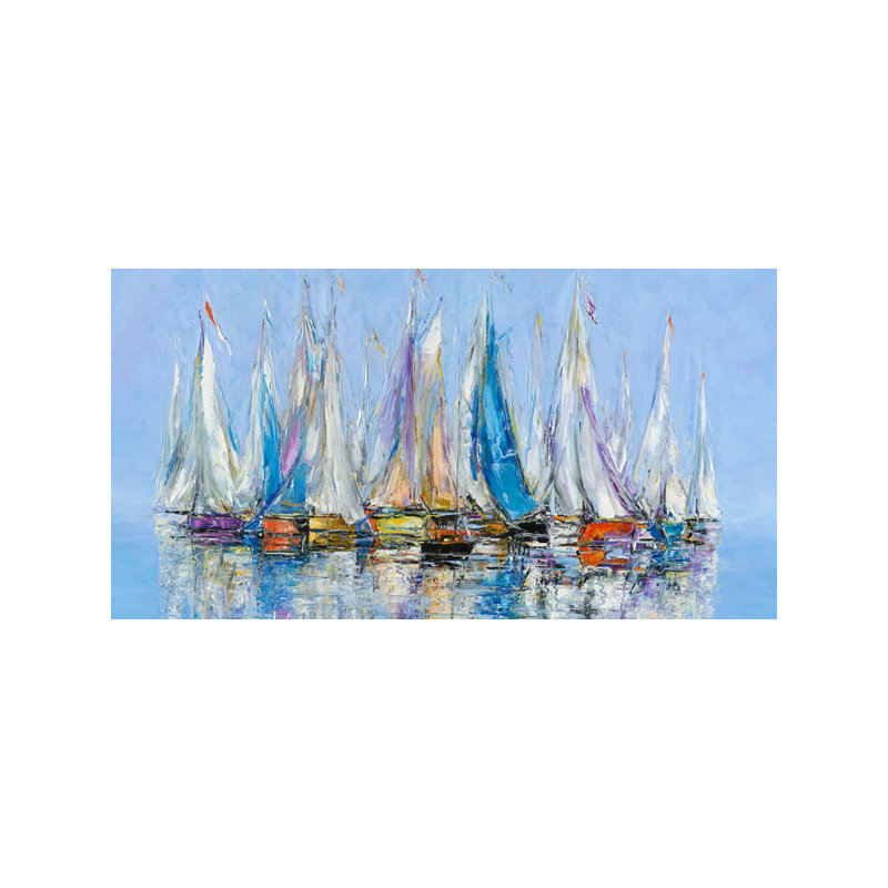 Les Douces Voiles, limited edition embellished giclee on canvas by Duaiv, 41x61