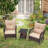 3 Pcs Rocking Bistro Set, Outdoor Pe Rattan Rocking Chairs With Tempered Glass Coffee Table, Patio Rattan Rocker Set For Porch And Garden-109243049