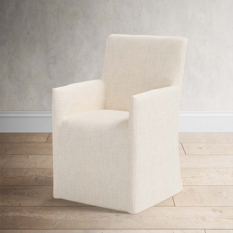 Ivanka 20'' H Upholstered Armchair, Classic Talc Linen