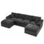 Upholstered Chenille Sectional with Ottoman-2060080617-2060080623-2060080622
