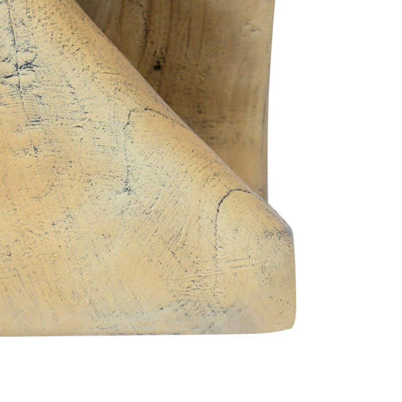 Table d'appoint à forme torsadée, texture semblable au bois, aspect naturel, eau, convient aux espaces de salle à manger et de détente, capacité de 200 lb, conception couleur de 11,57 po x 11,57 po x 17 po, utilisation intérieure ou extérieure, supporte les plantes